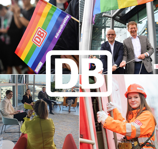 DB logo on a 4 image collage