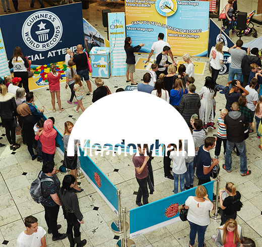 Meadowhall Logo infront of gwr stand